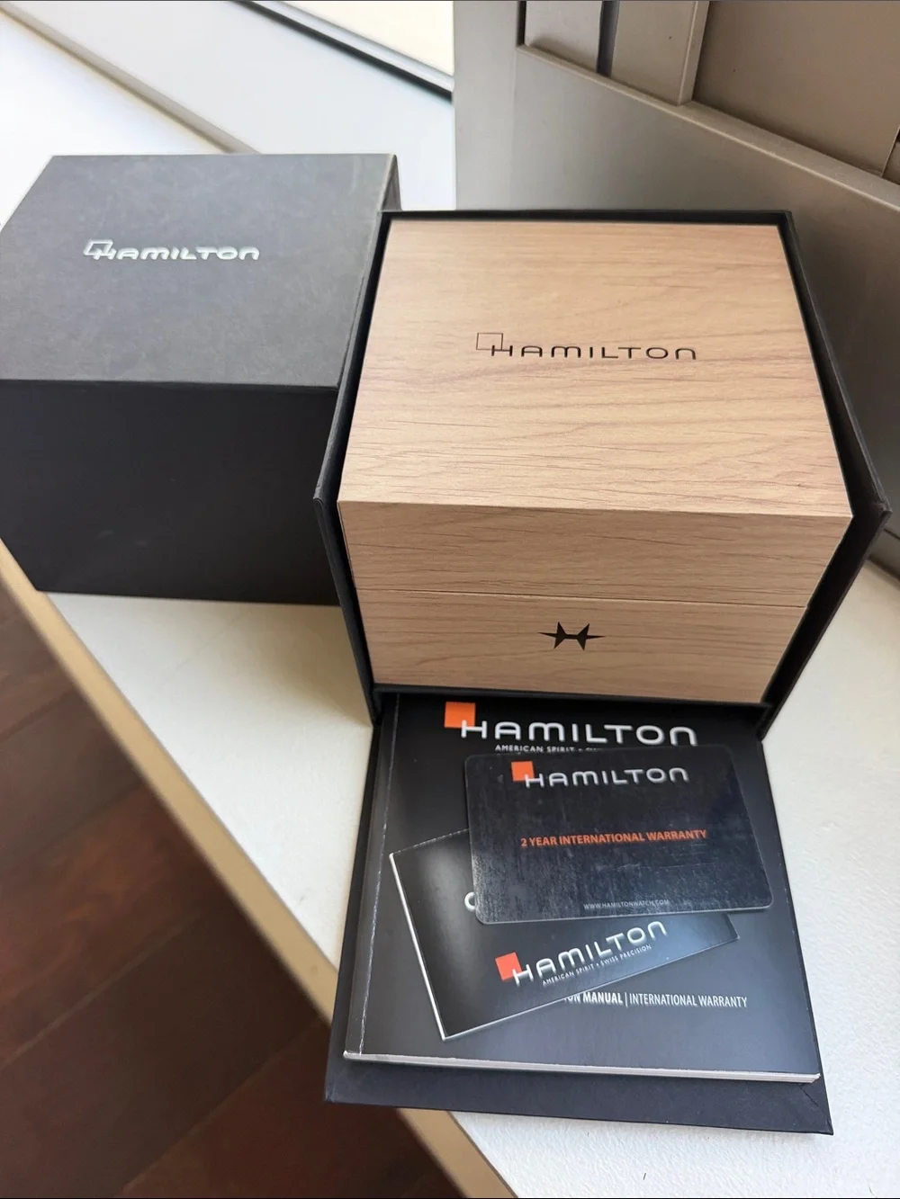 Hamilton Men's Silver Case Watch with Brown Leather Strap